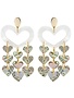 Toolally Heart Chandelier Earrings White Pearl