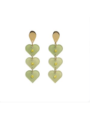 Toolally Heart Drop Earrings Jade