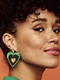 Toolally Pop Heart Earrings Green