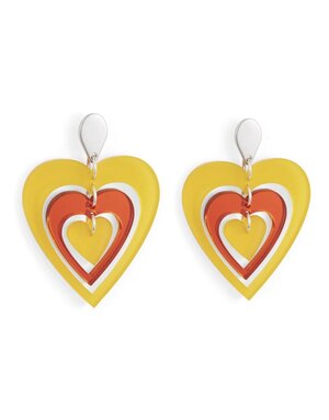 Toolally Pop Heart Earrings Yellow
