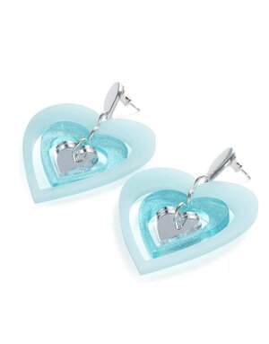 Toolally Pop Heart Earrings Blue