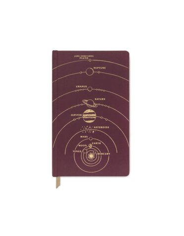 Designworks Ink Planets Burgundy Cloth Notebook