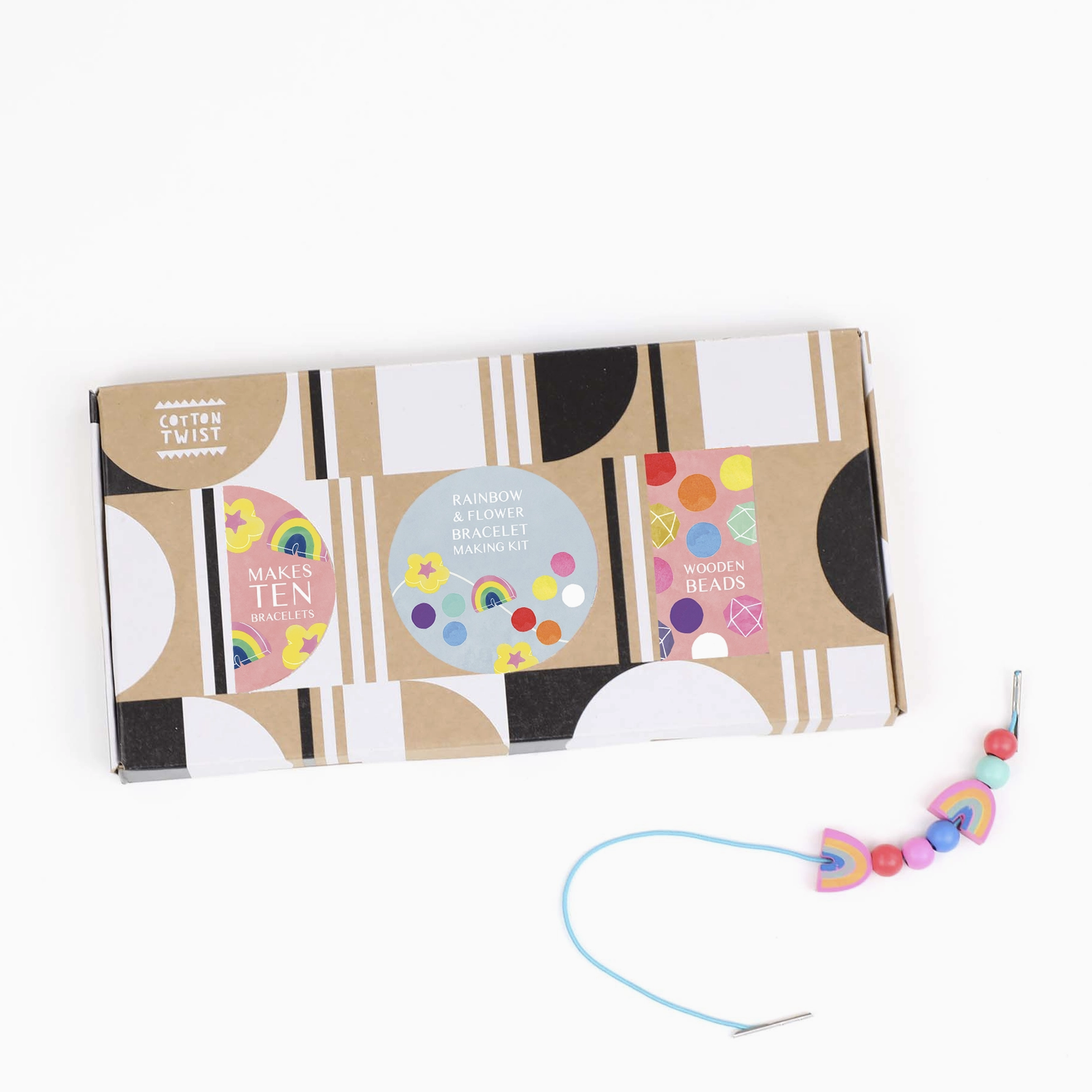 Cotton Twist Rainbow And Flower Bracelet Kit DIS