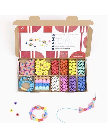 Cotton Twist Rainbow And Flower Bracelet Kit DIS