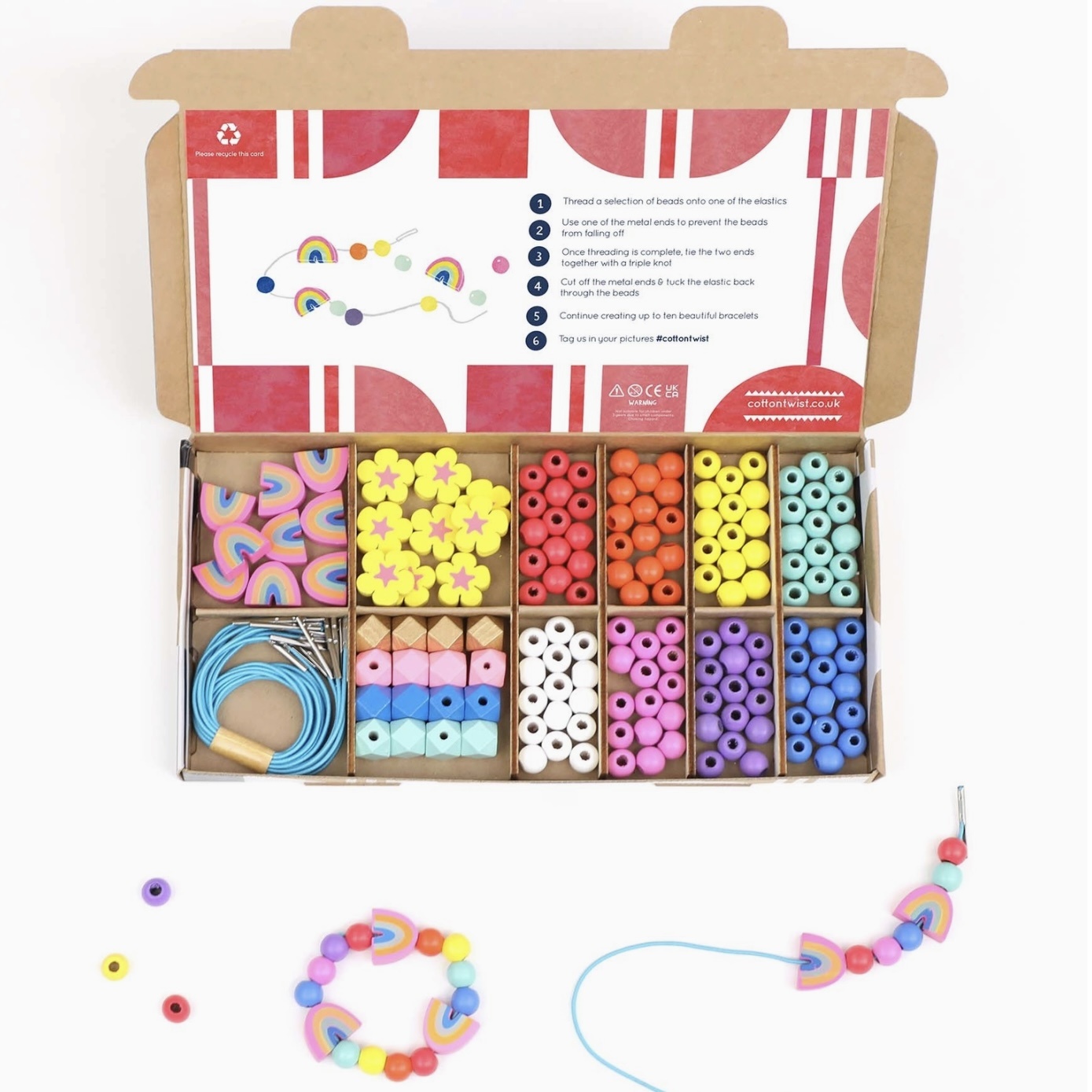 Cotton Twist Rainbow And Flower Bracelet Kit DIS