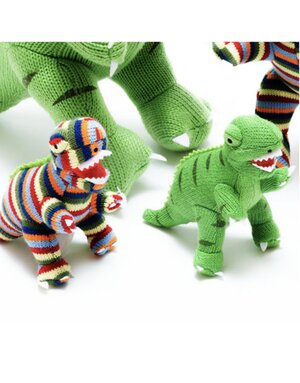 Best Years Knitted T-Rex Mini Rattles