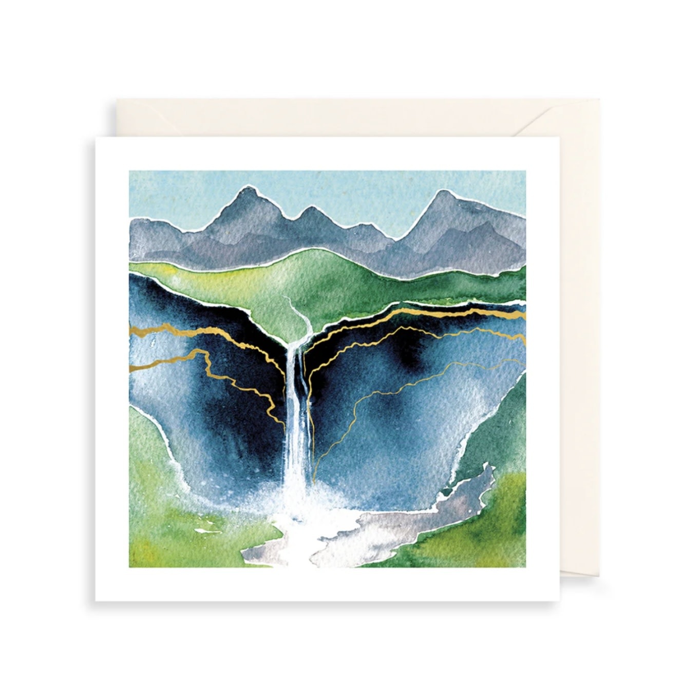 Art File Card Mountains & Waterfall