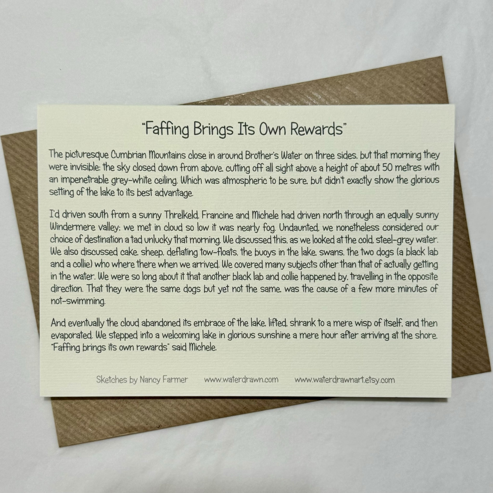 Nancy Farmer Nancy Farmer Card ‘Faffing Brings It’s Own Rewards’