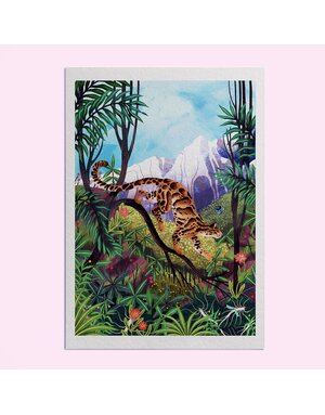 Hello Grimes Clouded Leopard A4 Print