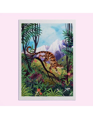 Hello Grimes Clouded Leopard A4 Print