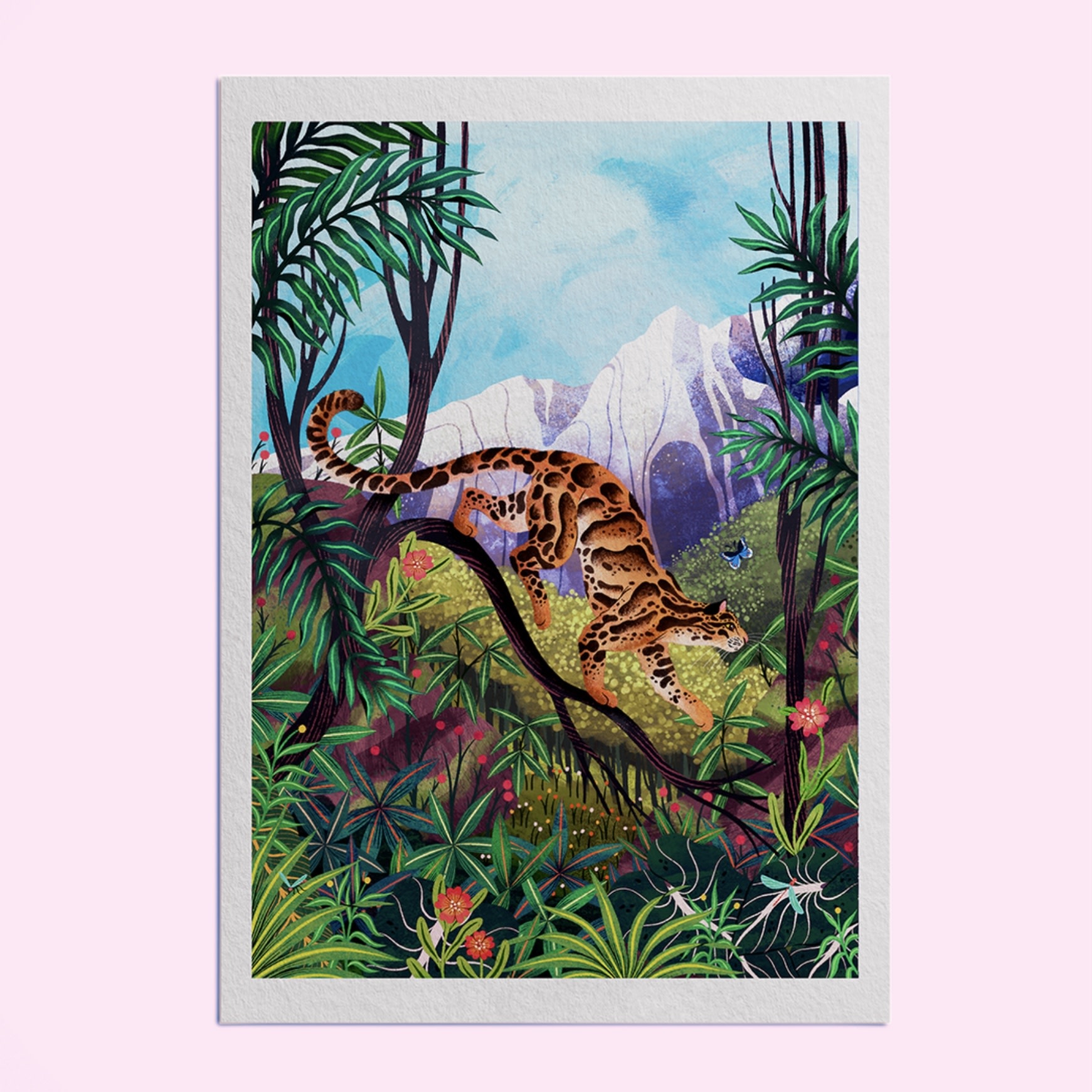 Hello Grimes Clouded Leopard A4 Print