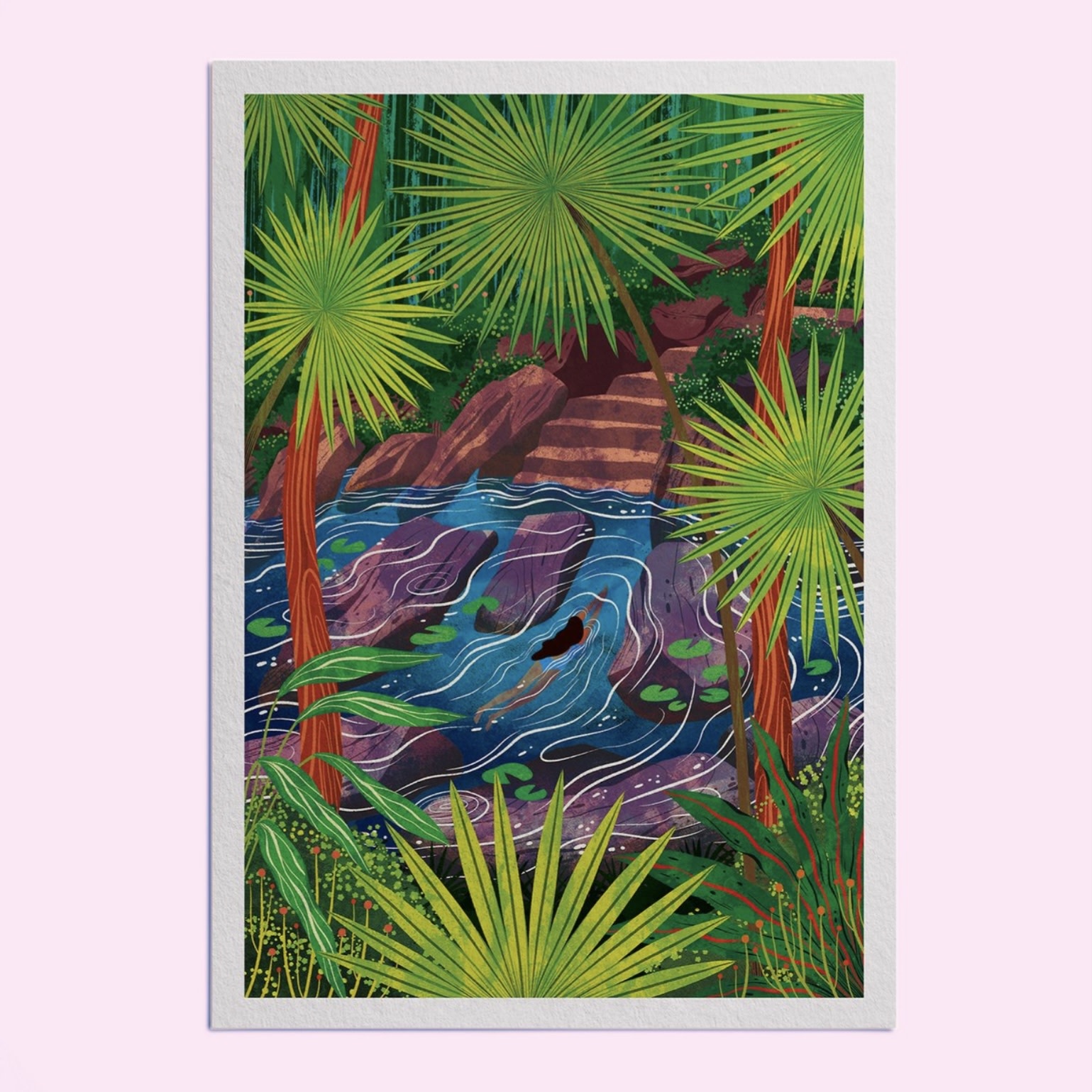 Hello Grimes Cenote Azul A4 Print