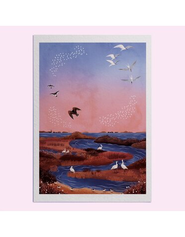 Hello Grimes A4 Print Wadden Sea Salt Marsh
