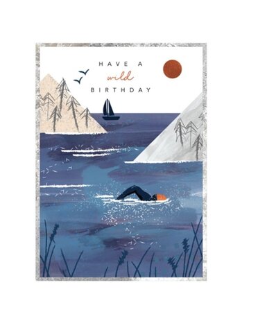 Cinnamon Aitch Card Wild Birthday Swimmer