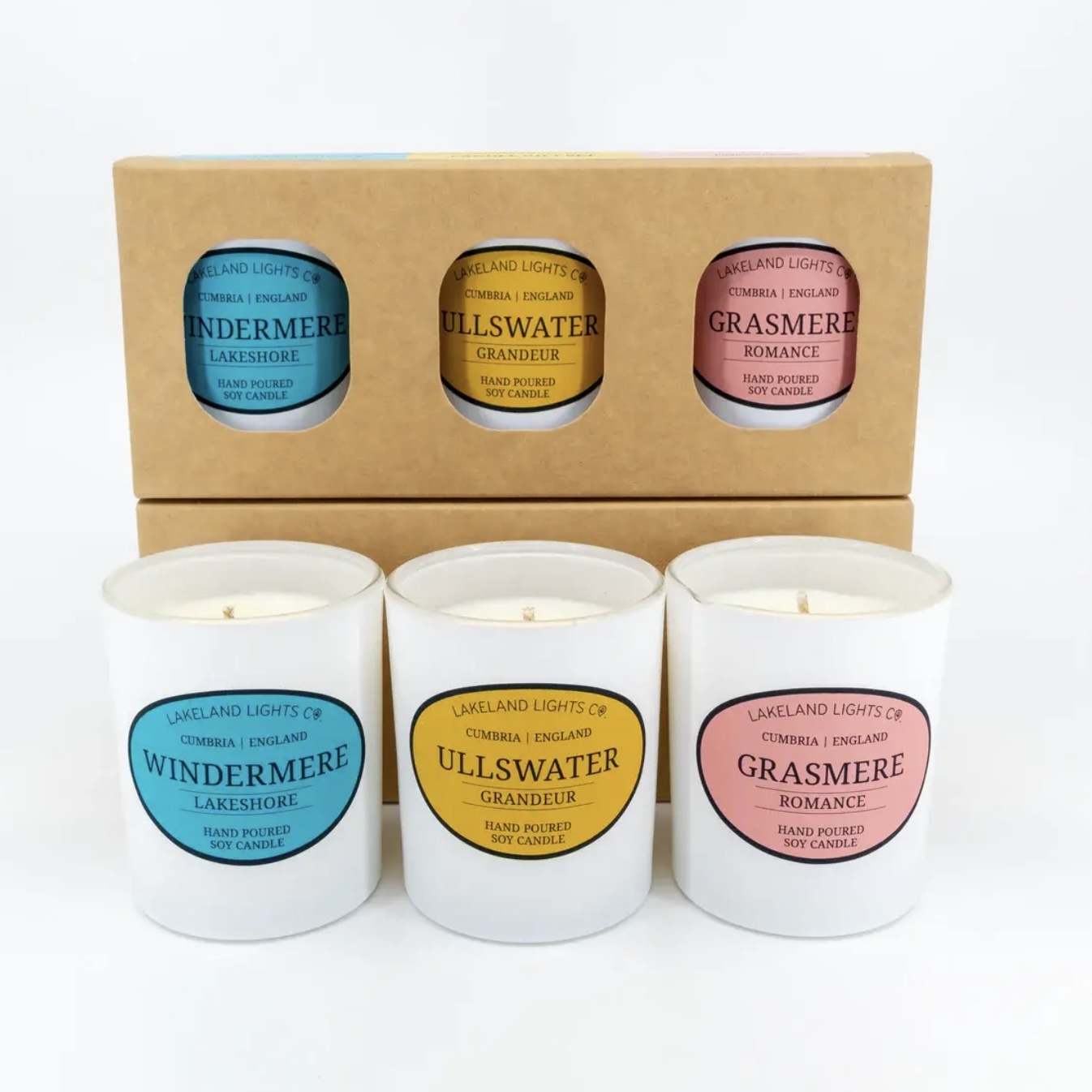 LakelandLights Trio Box Soy Candles