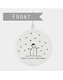 East of India Hanging Porcelain Dec First Christmas