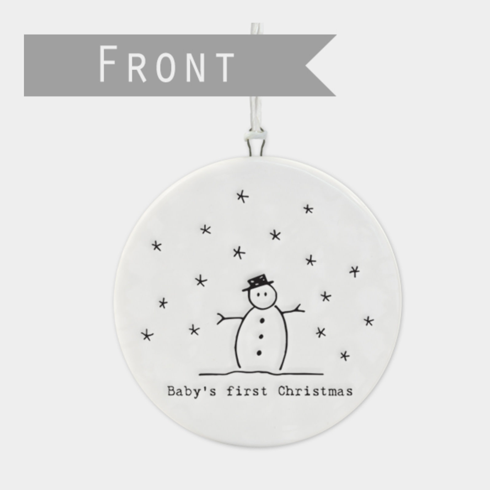 East of India Hanging Porcelain Dec First Christmas