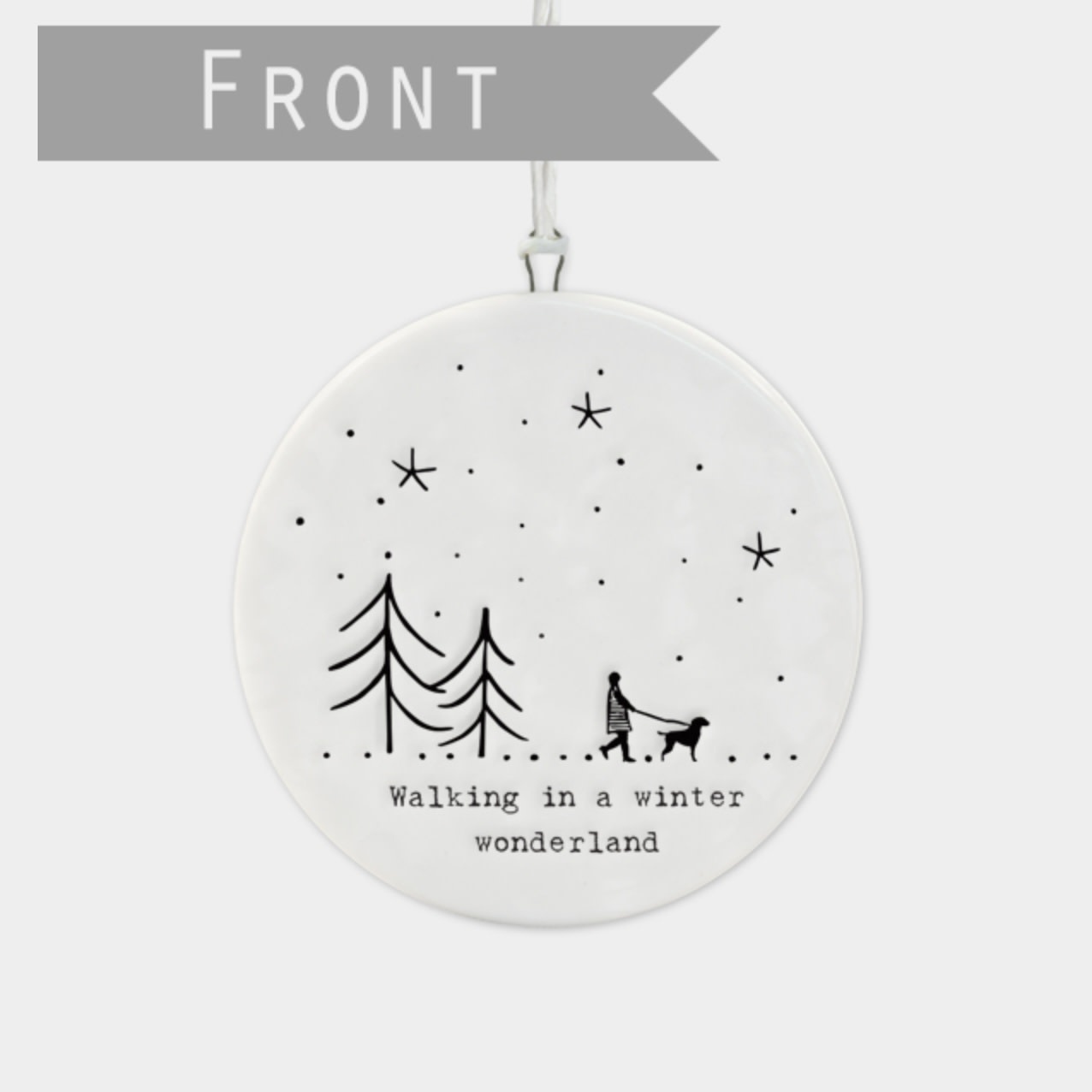 East of India Hanging Porcelain Dec Winter Wonderland