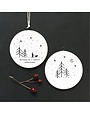East of India Hanging Porcelain Dec Winter Wonderland