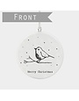 East of India Hanging Porcelain Dec Christmas Robin