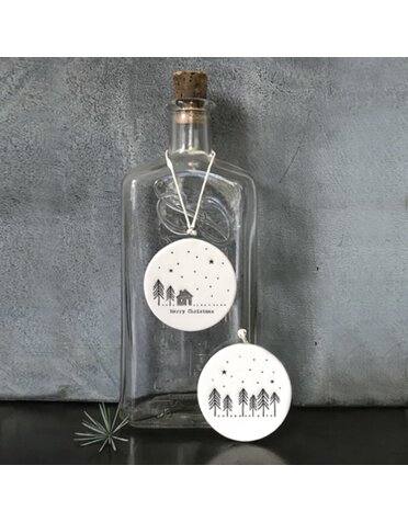 East of India Hanging Porcelain Dec Cabin Woods