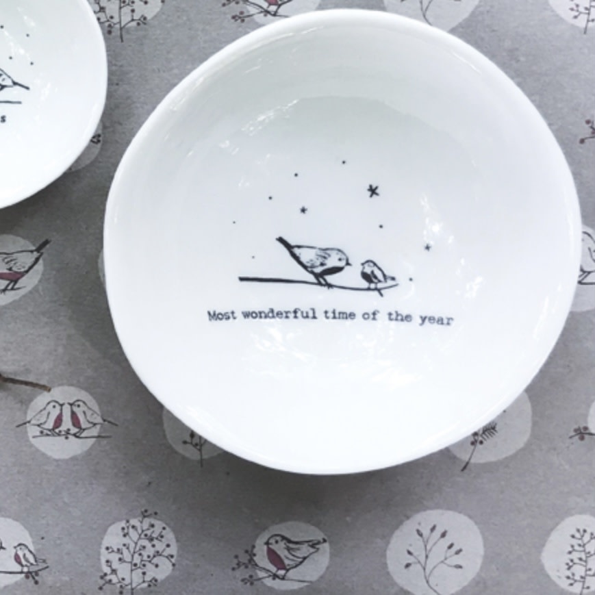 East of India Porcelain Bowl Most Wonderful Time Of Year
