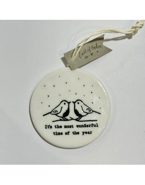 East of India Hanging Porcelain Dec Most Wonderful Robin