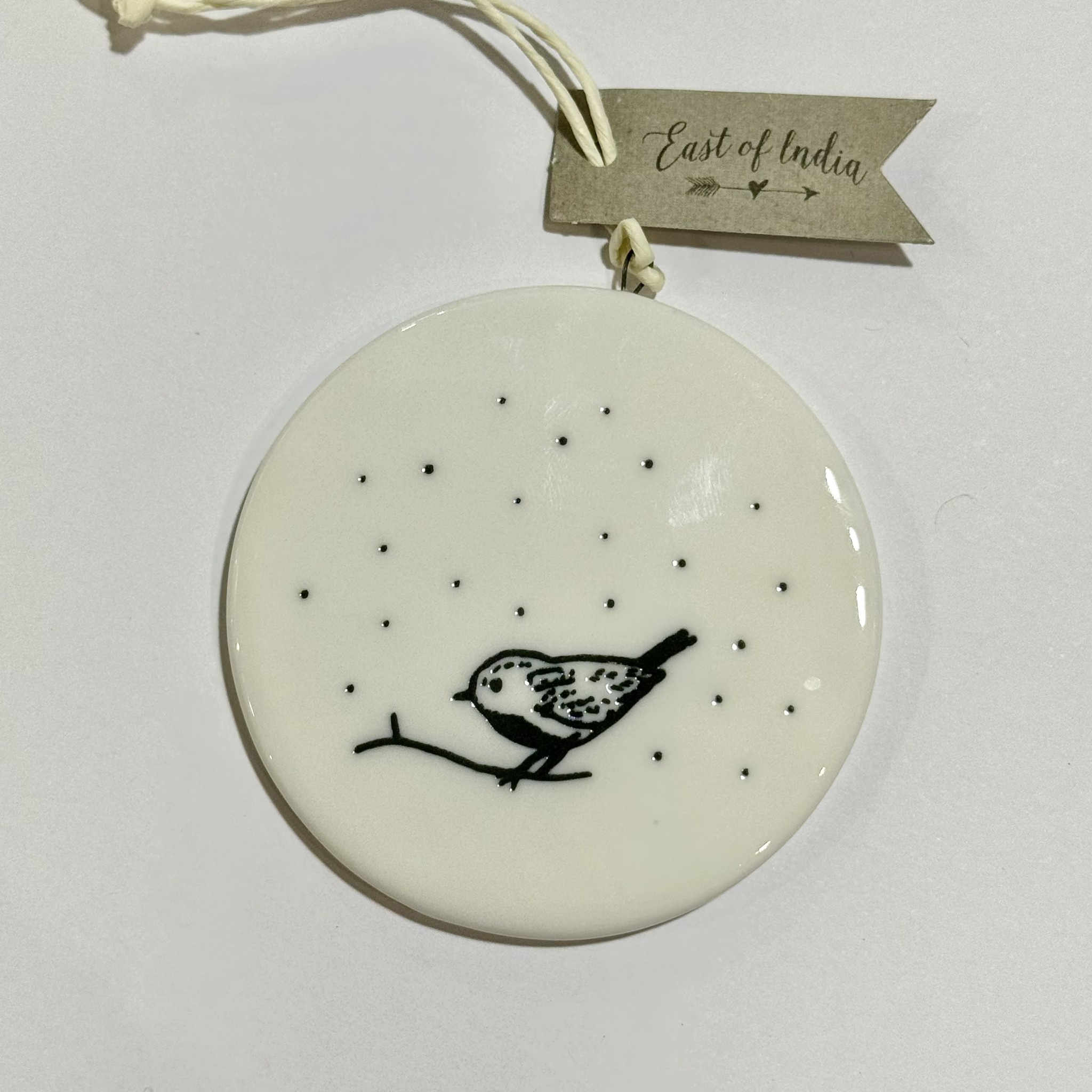 East of India Hanging Porcelain Dec Most Wonderful Robin