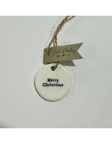 East of India Hanging Porcelain Dec Mini Christmas
