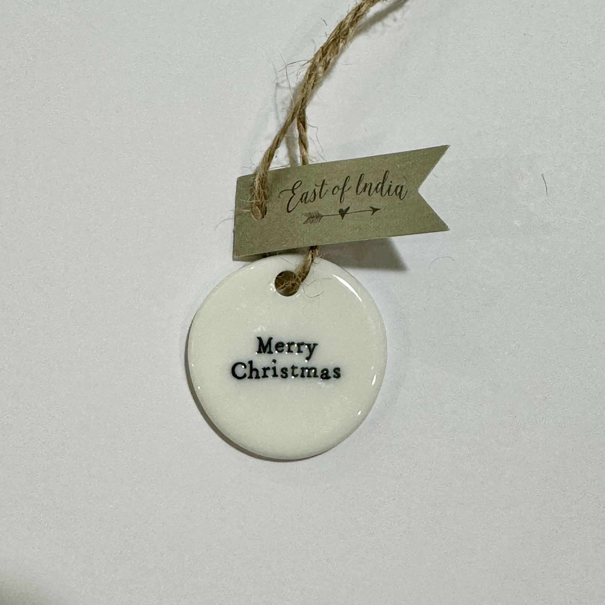 East of India Hanging Porcelain Dec Mini Christmas