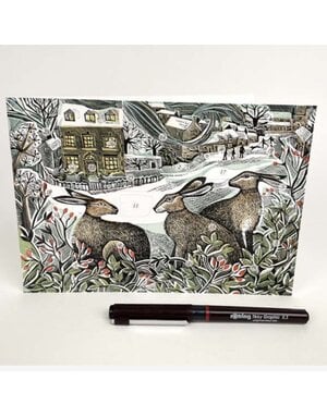 Art Angels Advent Card We Three Hares
