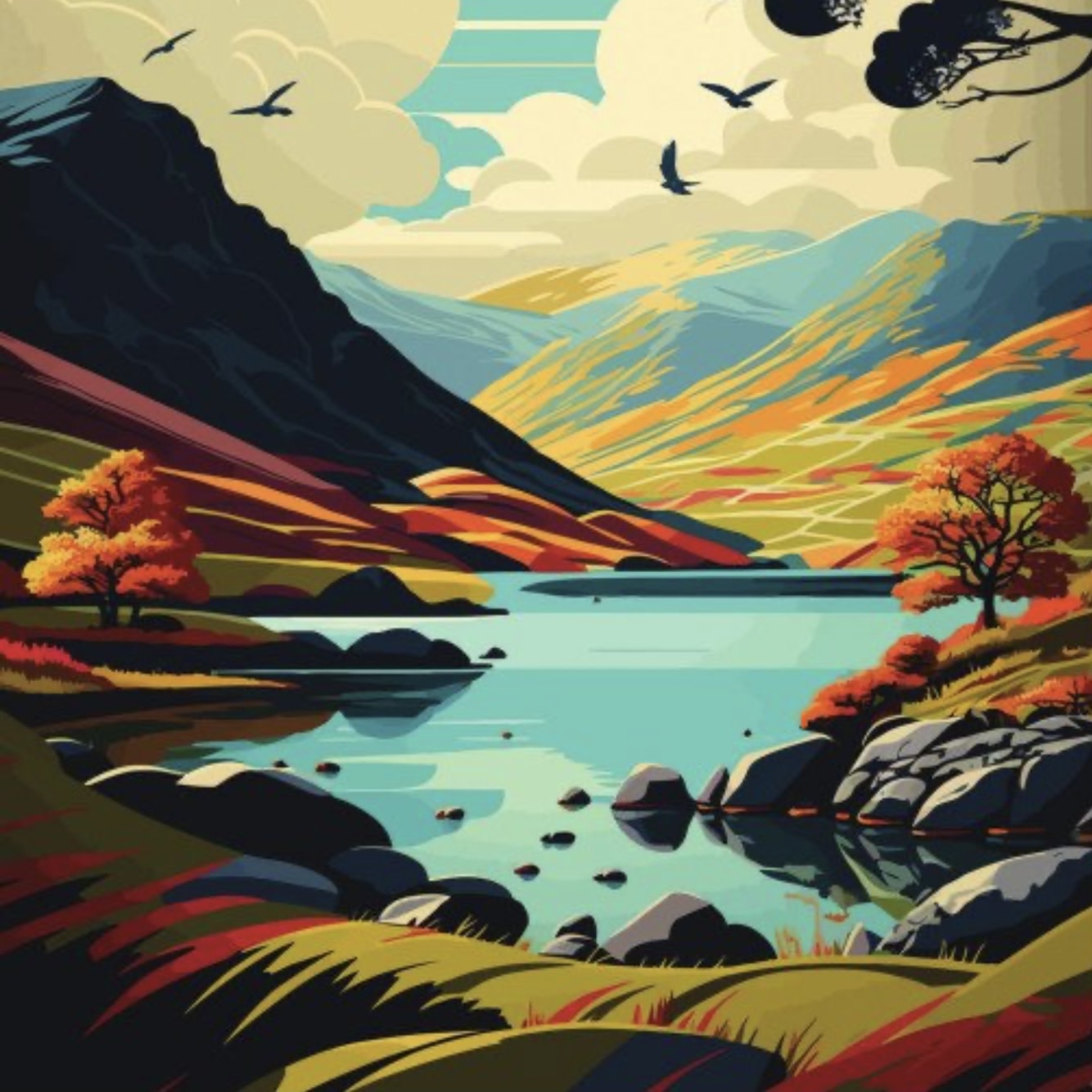 Alff A Bet Card Inspired by The Lake District
