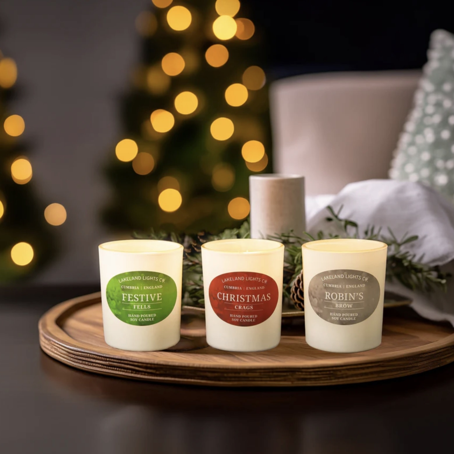 LakelandLights Christmas Trio Box  Candles Festive…