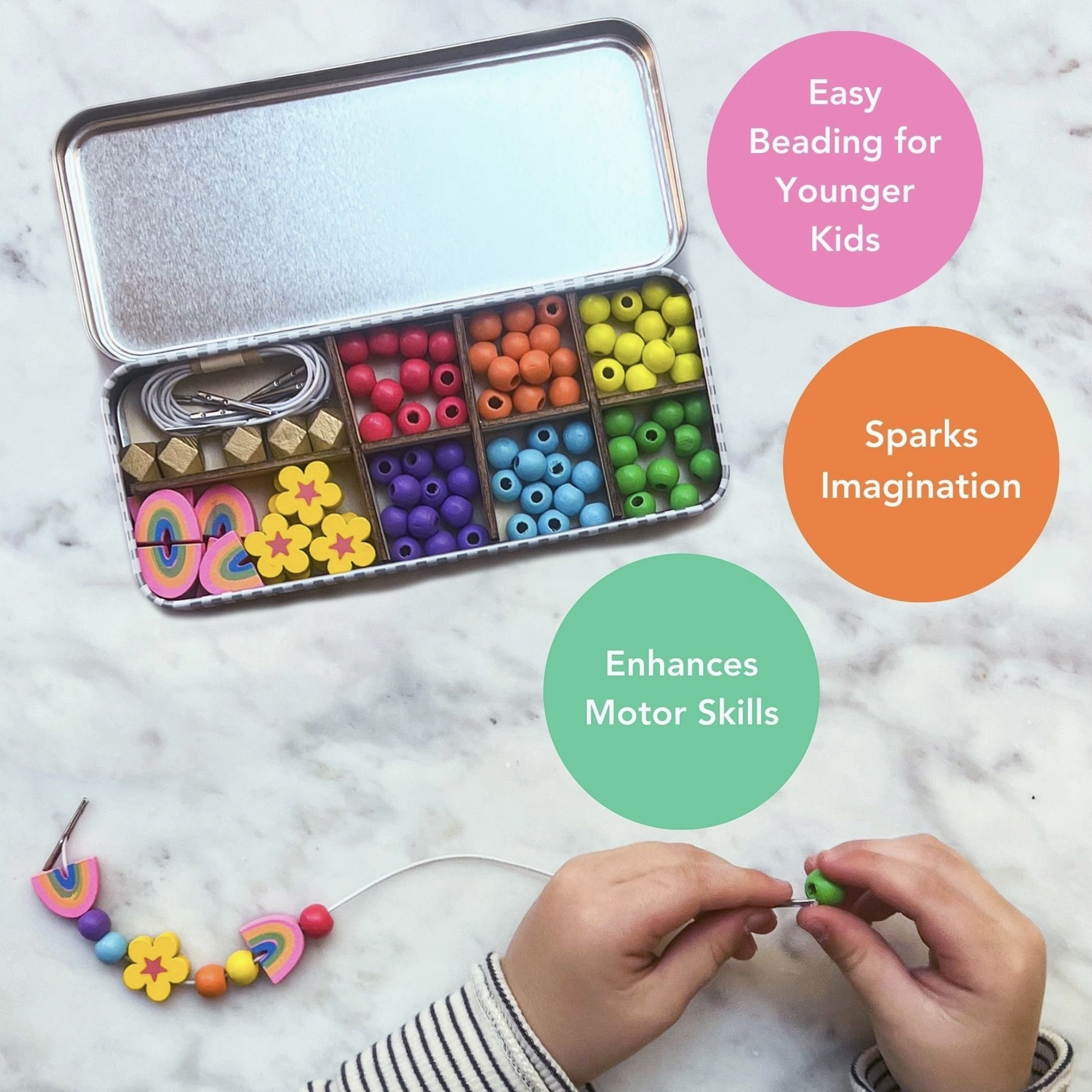 Cotton Twist Rainbow Bracelet Bead Kit