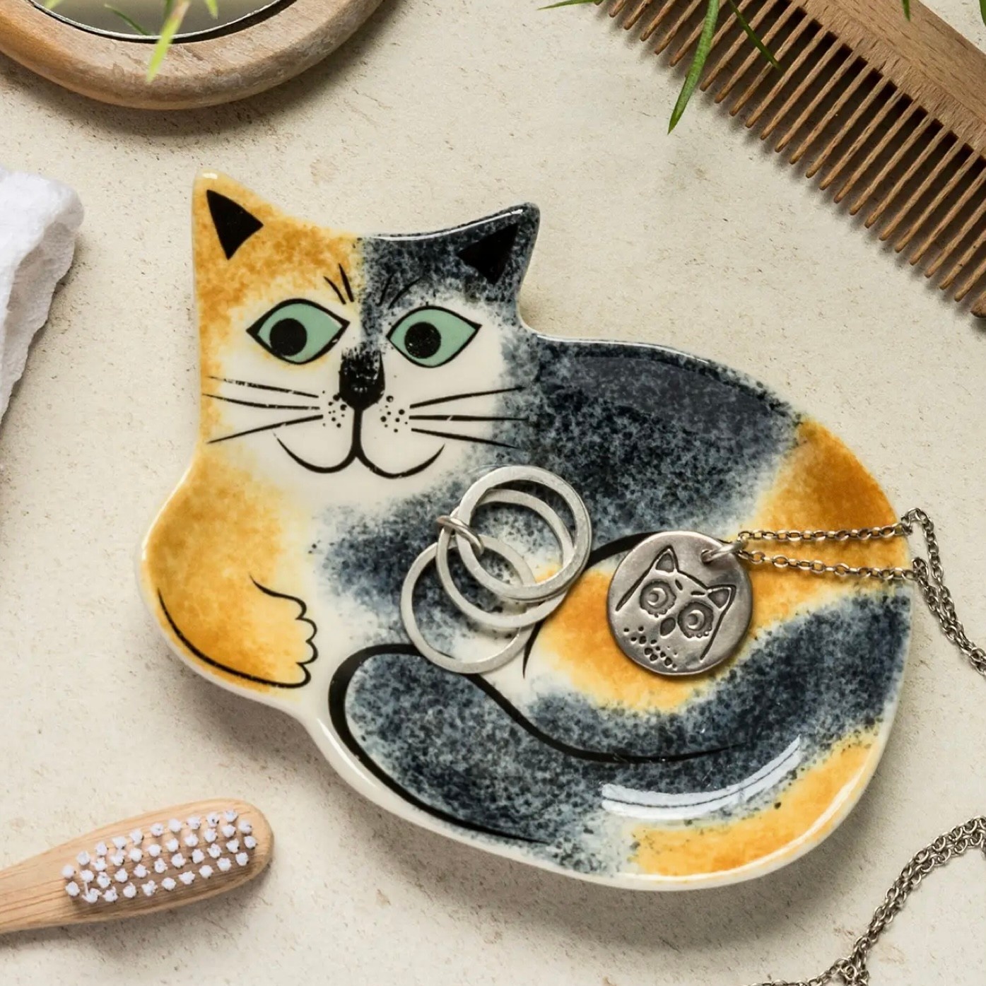 Hannah Turner Trinket Dish Tortoiseshell Cat