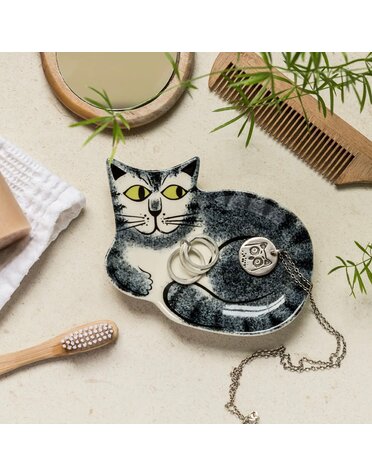 Hannah Turner Trinket Dish Grey Tabby Cat