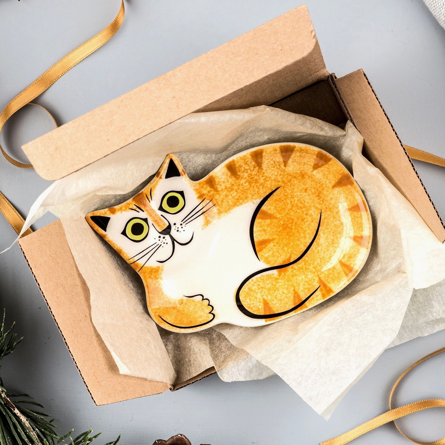 Hannah Turner Trinket Dish Ginger Cat