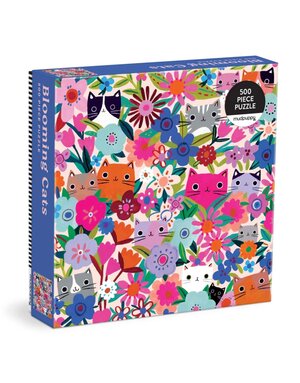 Galison 500 Piece Puzzle Blooming Cats