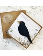 Embroidered Brooch Blackbird