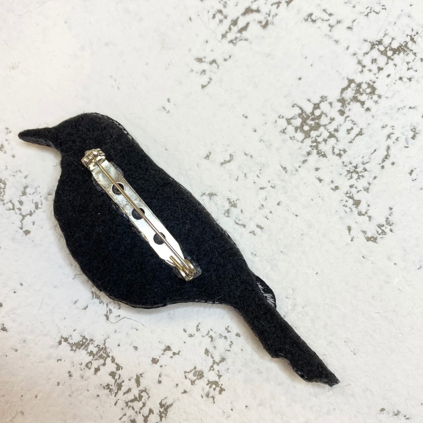 Embroidered Brooch Blackbird