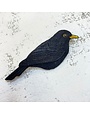 Embroidered Brooch Blackbird