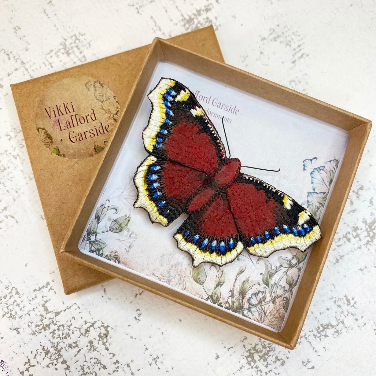Embroidered Brooch Camberwell Butterfly