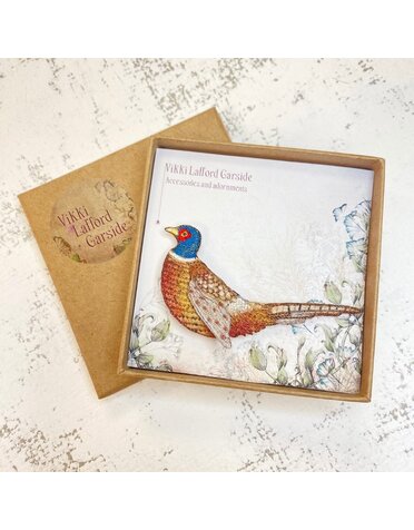 Embroidered Brooch Pheasant