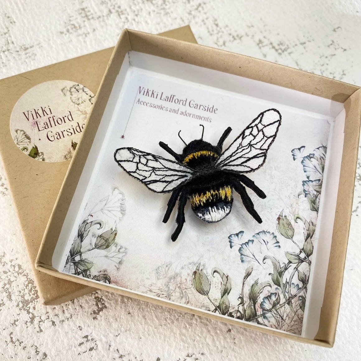 Embroidered Bumblebee Brooch