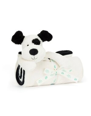 Jellycat Bashful Black & Cream Puppy Blankie