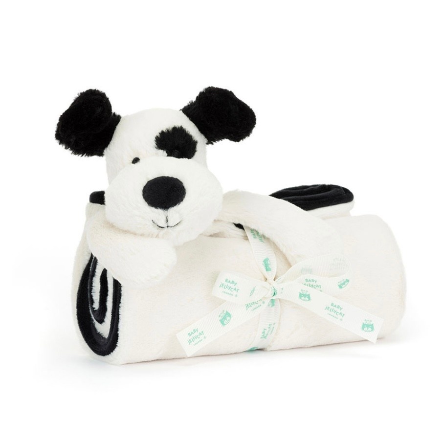 Jellycat Bashful Black & Cream Puppy Blankie