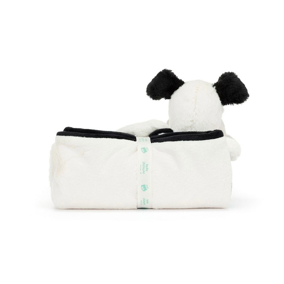 Jellycat Bashful Black & Cream Puppy Blankie