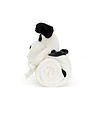 Jellycat Bashful Black & Cream Puppy Blankie