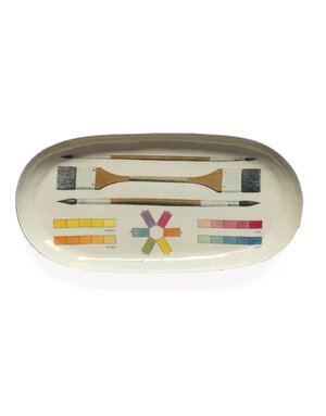 Oval Enamel Tray Art of Colouring