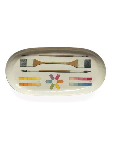 Oval Enamel Tray Art of Colouring